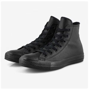 CONVERSE black leather high top 7.5